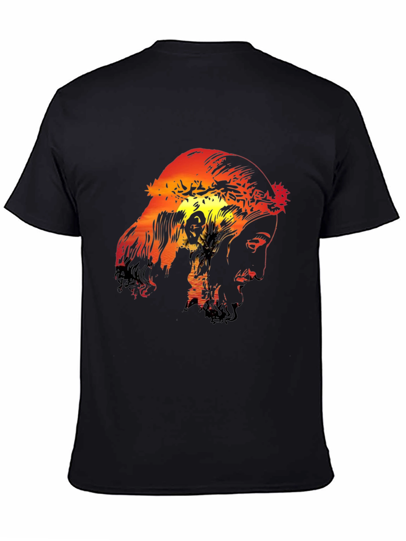 Sunset Jesus Graphic Black Tee
