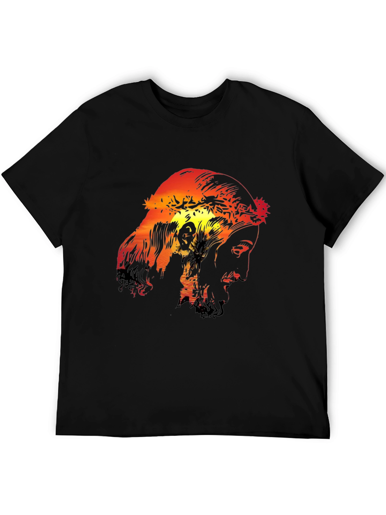 Sunset Jesus Graphic Black Tee