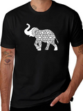 Elephant Mandala Graphic Tee - Stylish Mens Black T-Shirt