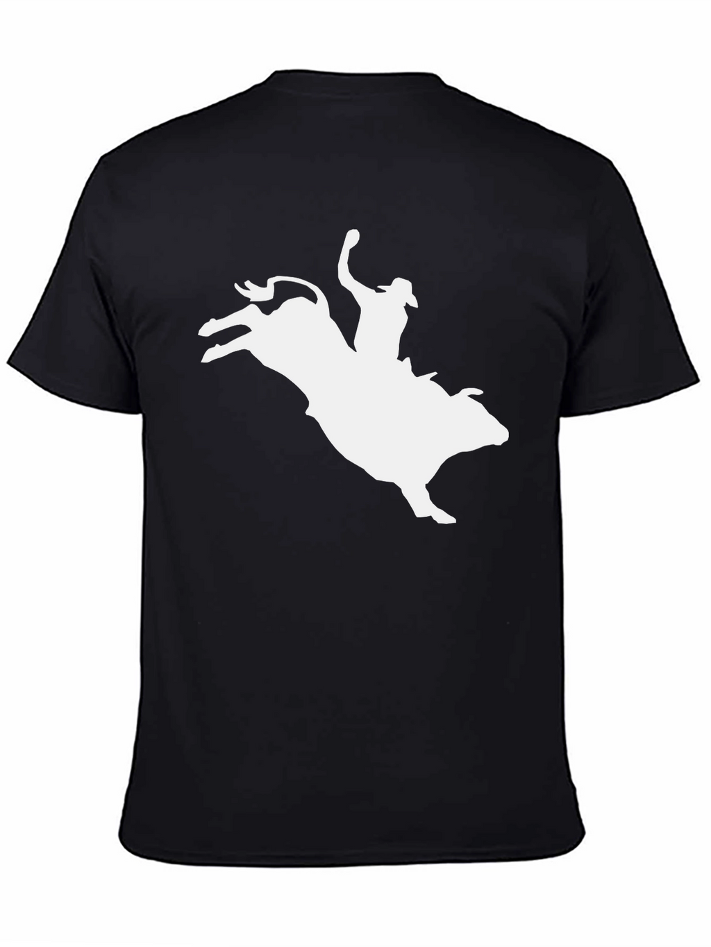Cowboy Riding Bull Black Graphic Tee