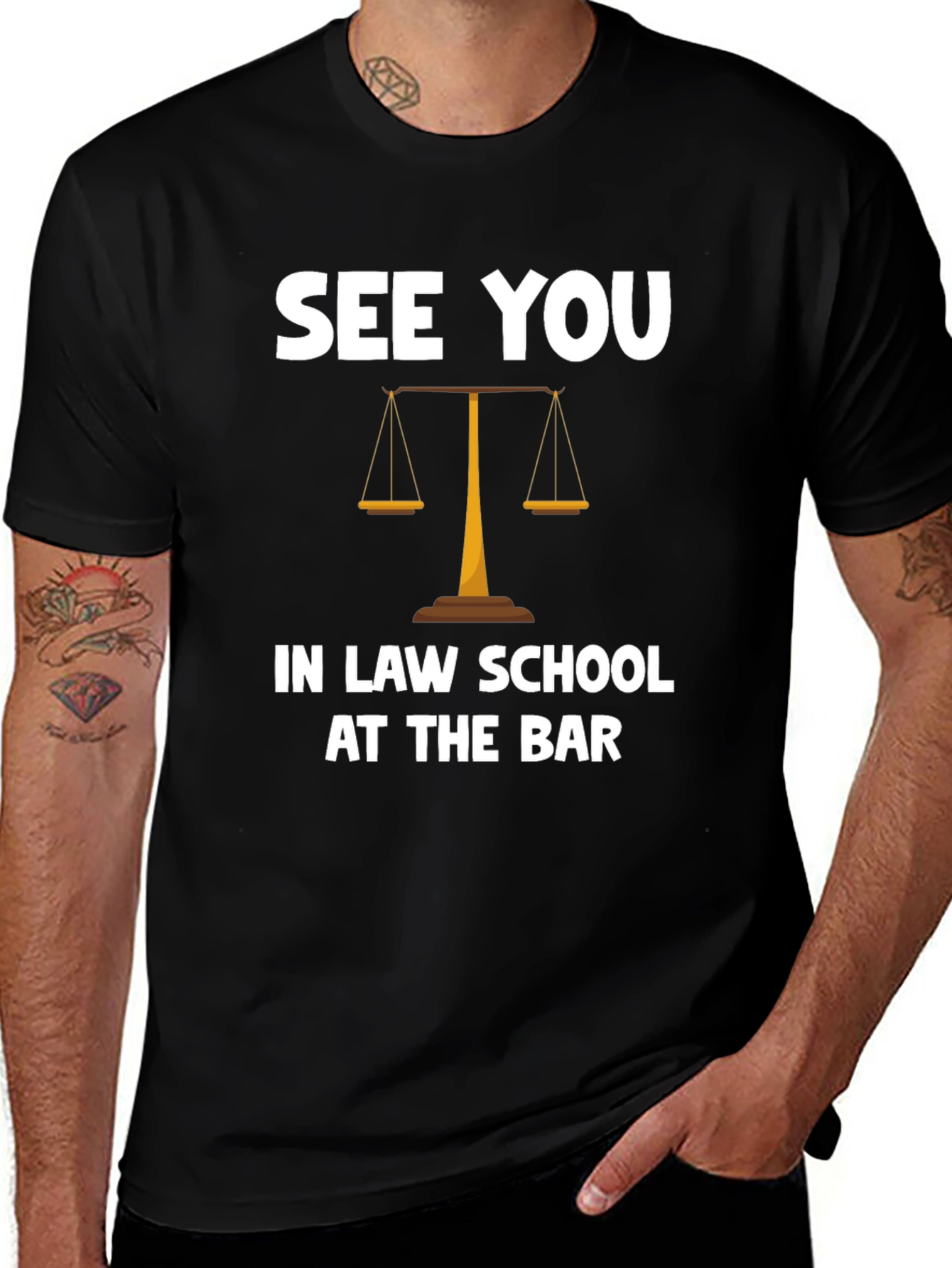 Law School & Bar T-Shirt - Scales of Justice Tee