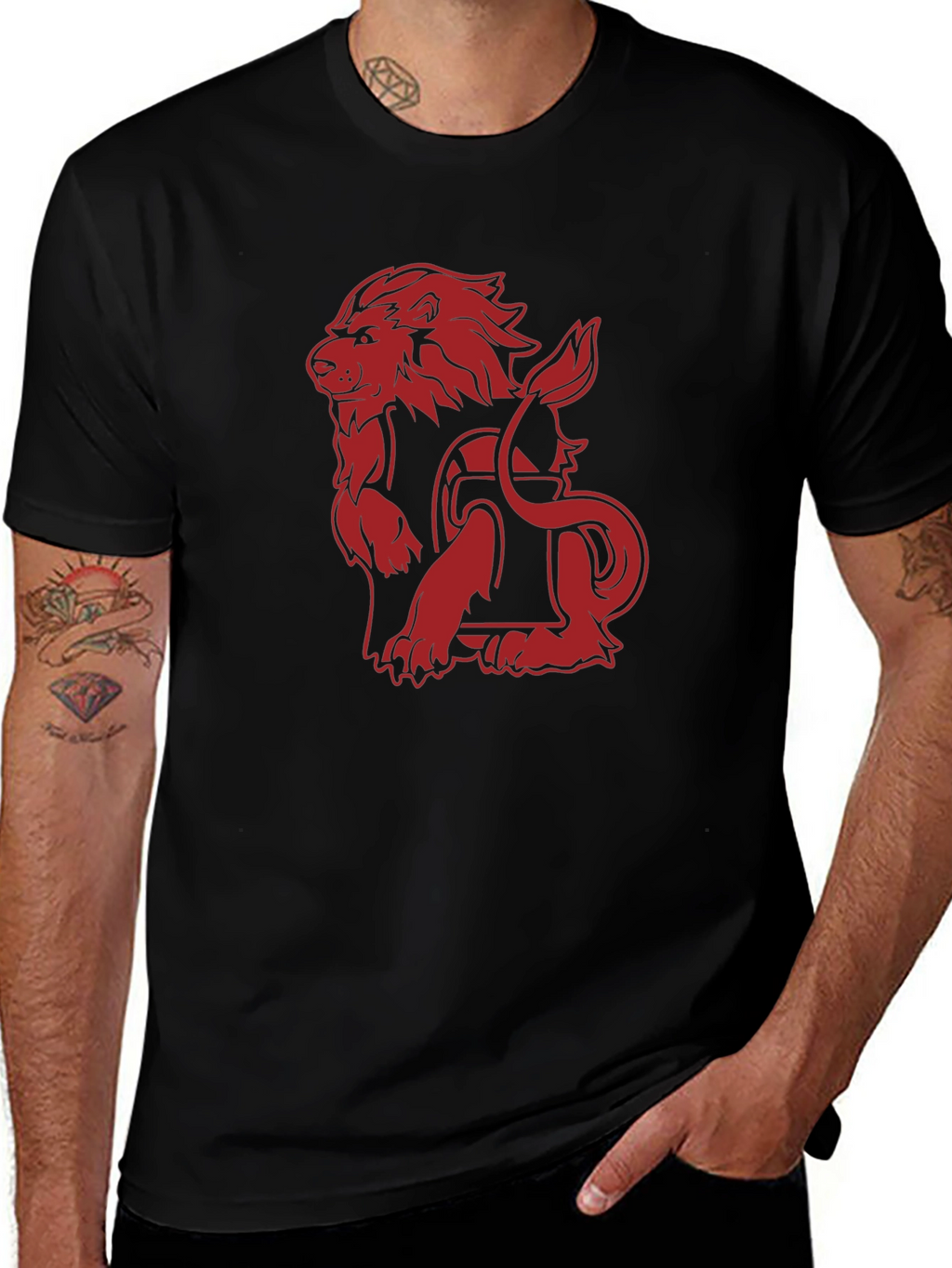 Red Lion Graphic Black Tee