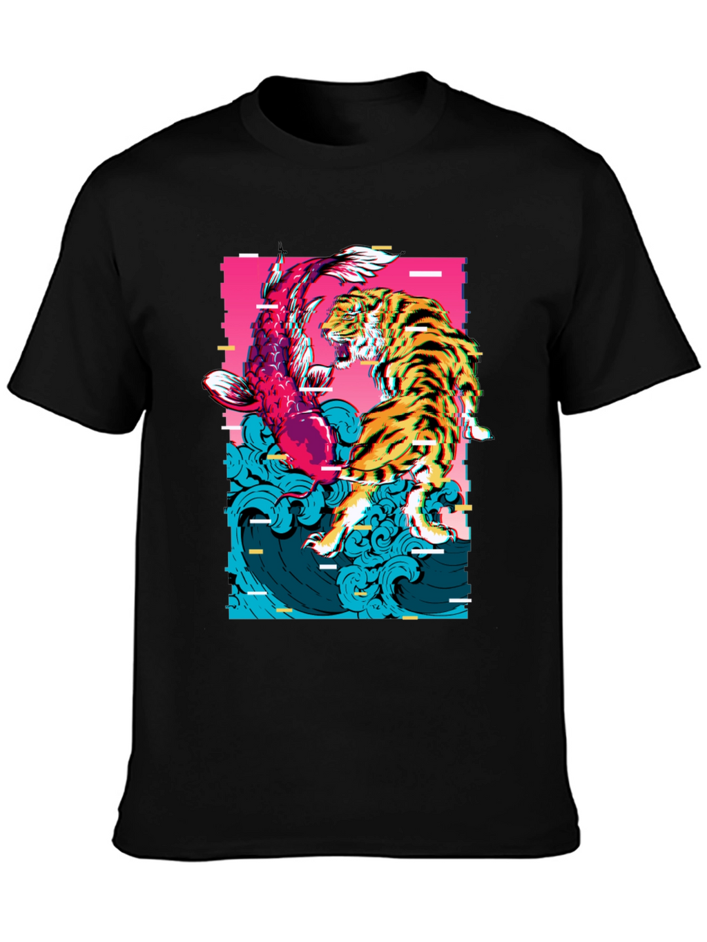 Tiger vs Koi Fish Graphic Print T-Shirt