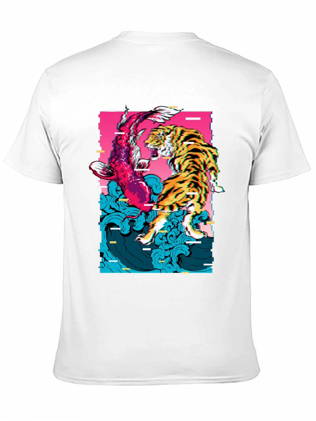 Tiger vs Koi Fish Graphic Print T-Shirt