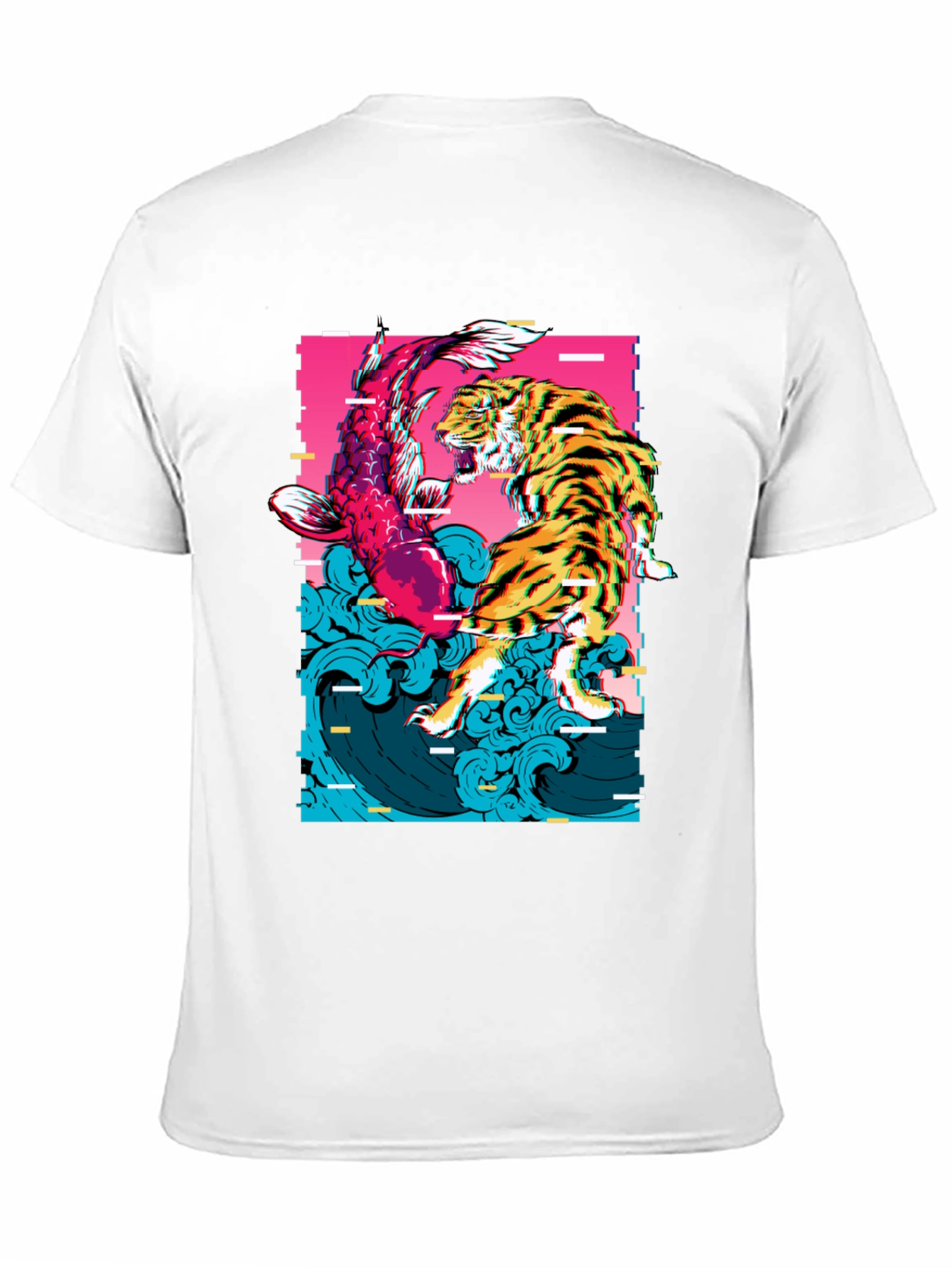 Tiger vs Koi Fish Graphic Print T-Shirt