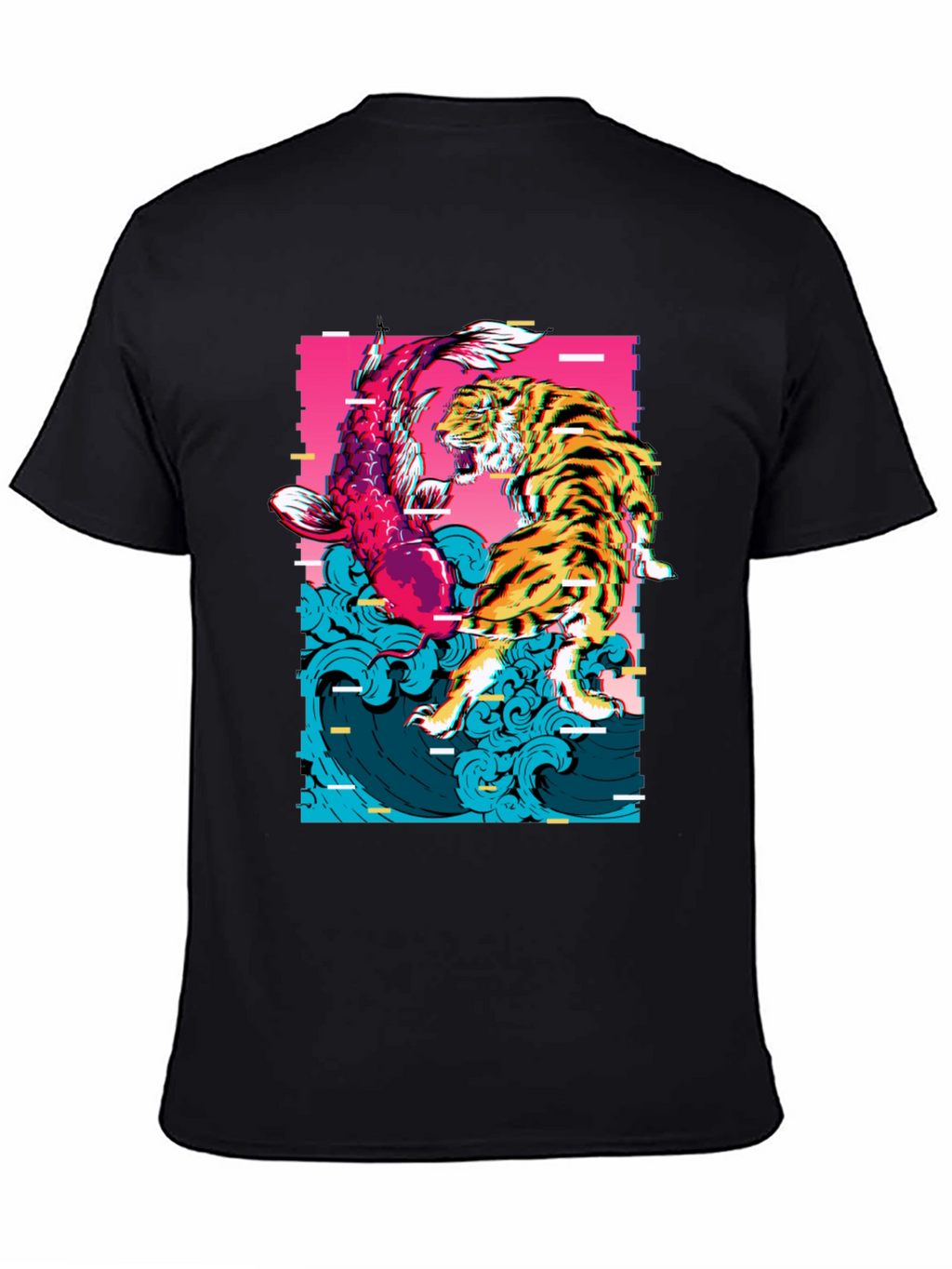 Tiger vs Koi Fish Graphic Print T-Shirt