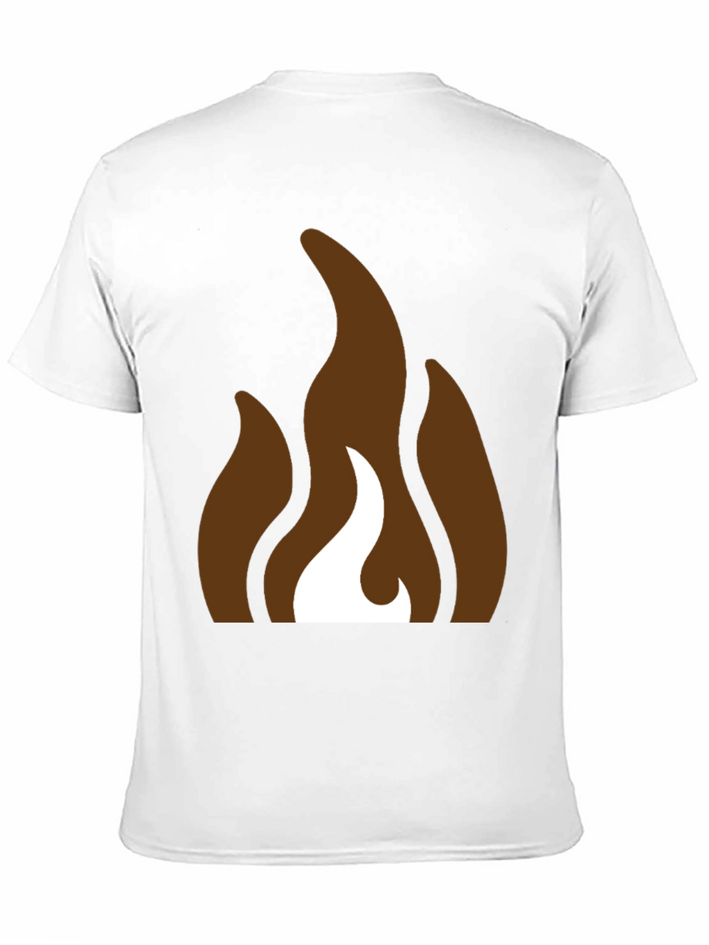 Brown Flames Graphic Black T-Shirt