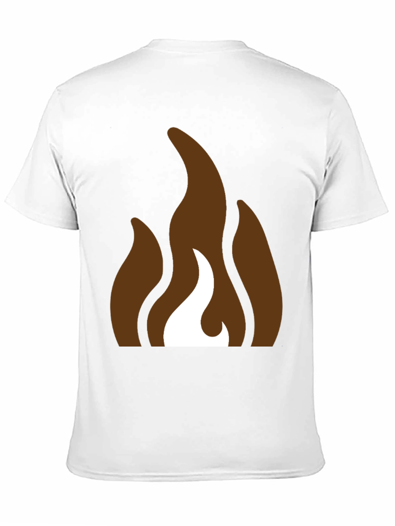 Brown Flames Graphic Black T-Shirt