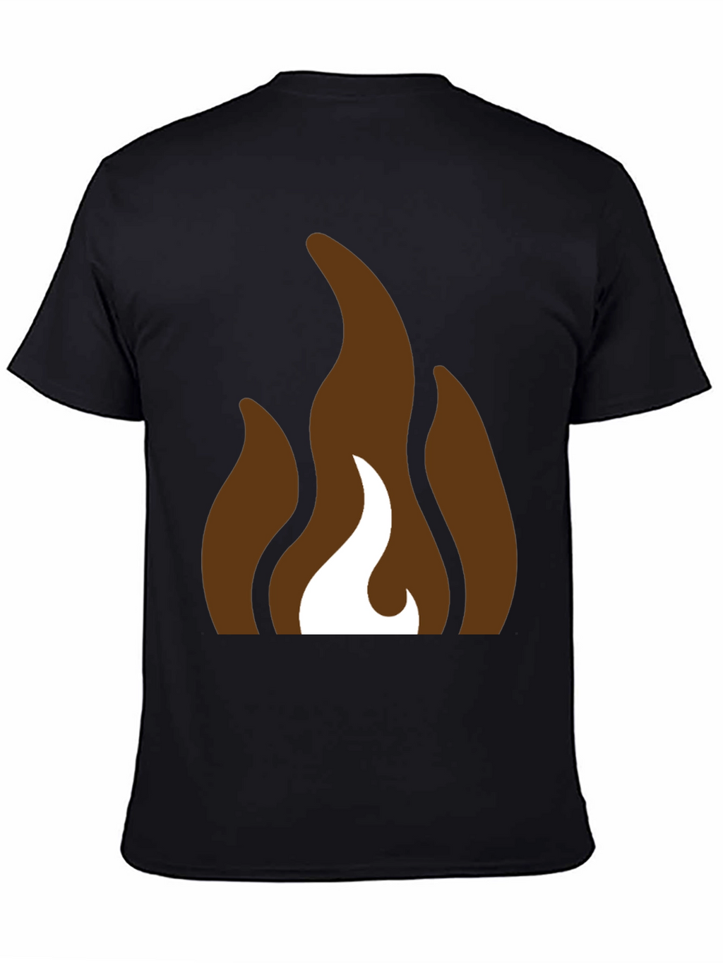Brown Flames Graphic Black T-Shirt