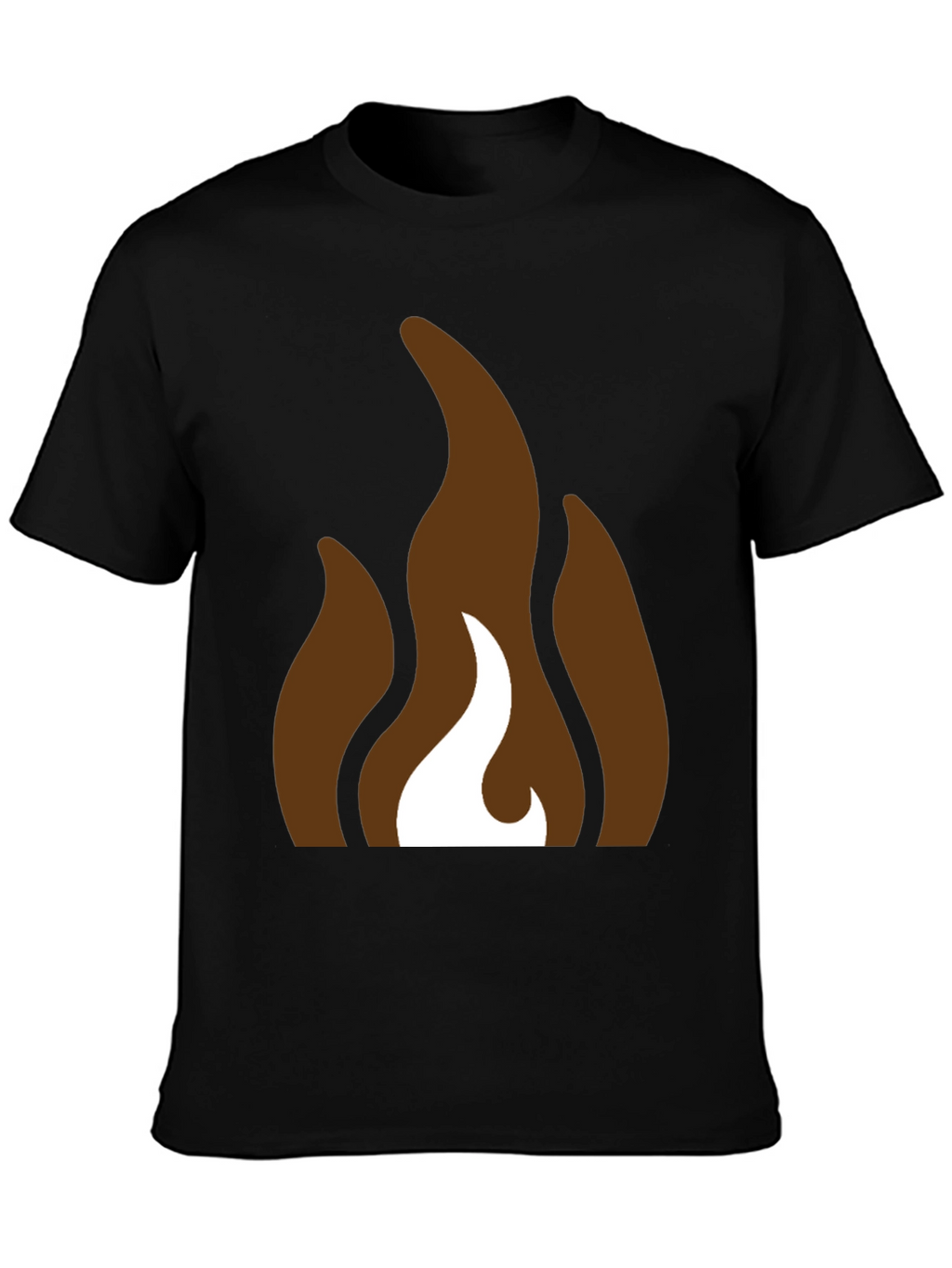 Brown Flames Graphic Black T-Shirt