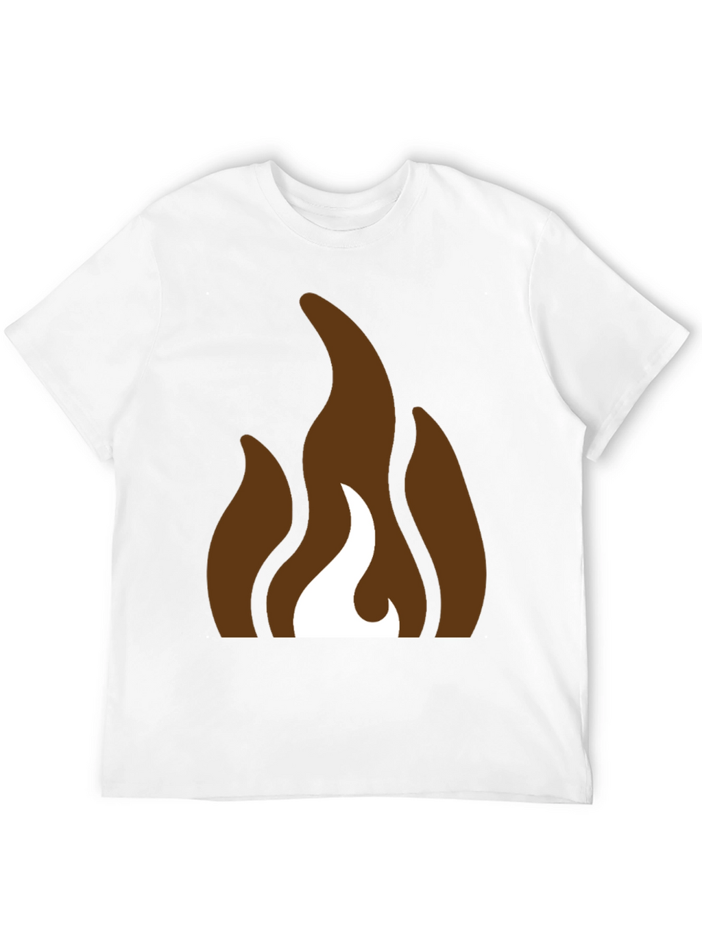 Brown Flames Graphic Black T-Shirt