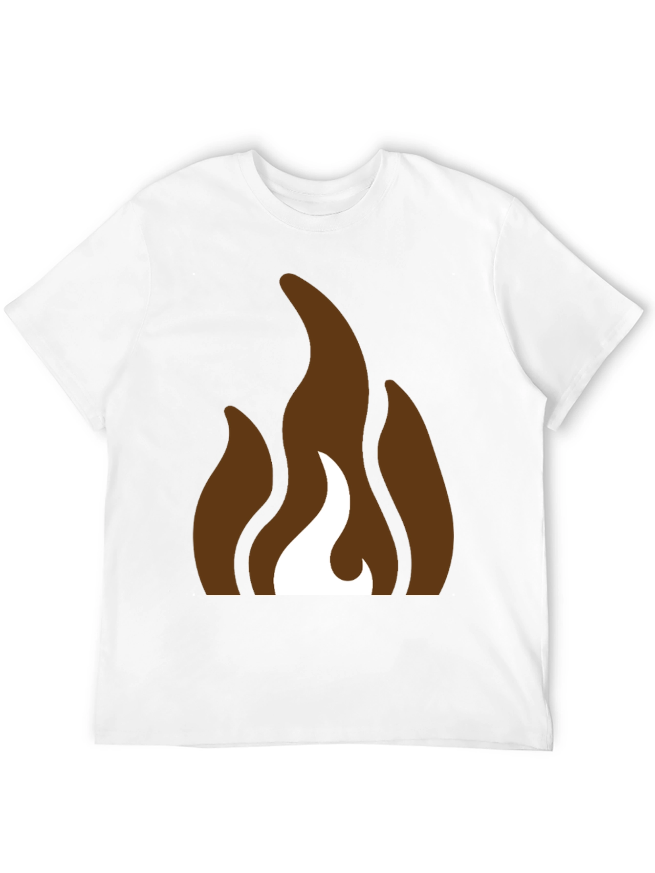 Brown Flames Graphic Black T-Shirt