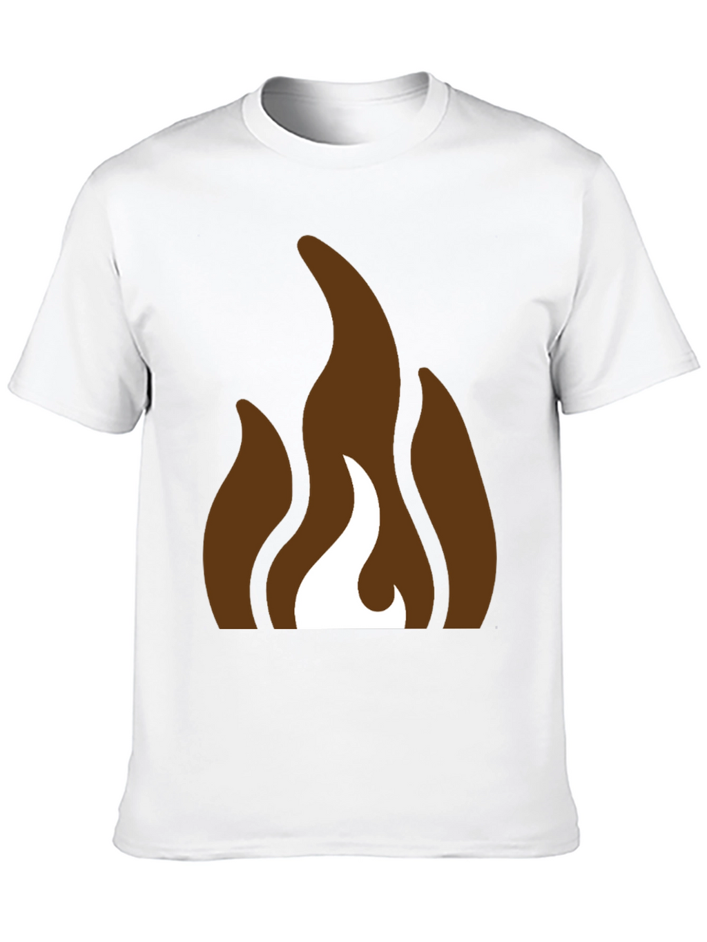 Brown Flames Graphic Black T-Shirt