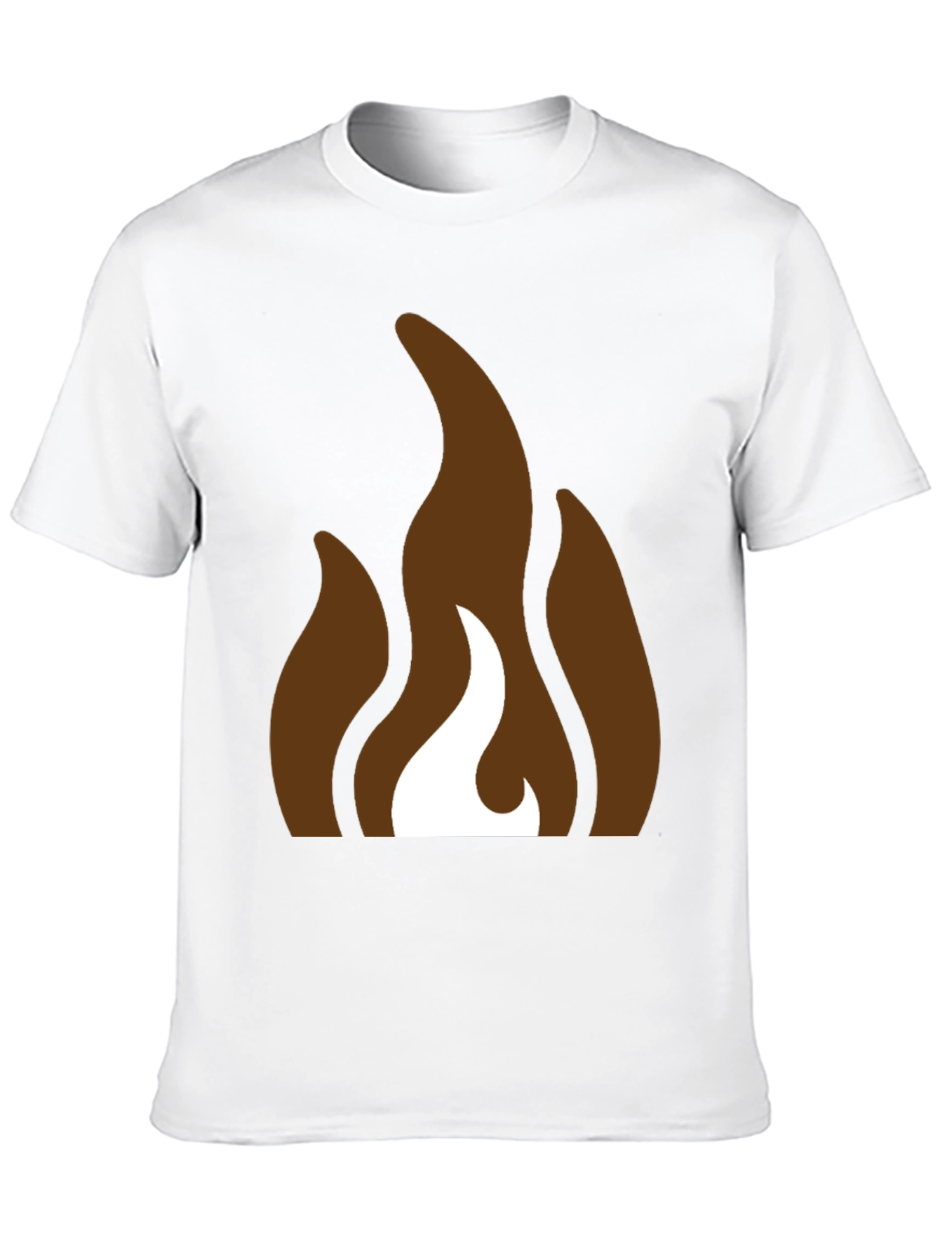 Brown Flames Graphic Black T-Shirt