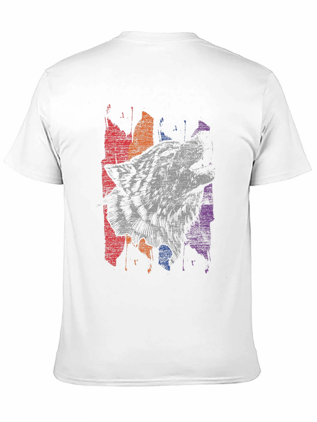 Wolf Graphic Print Mens Black T-Shirt