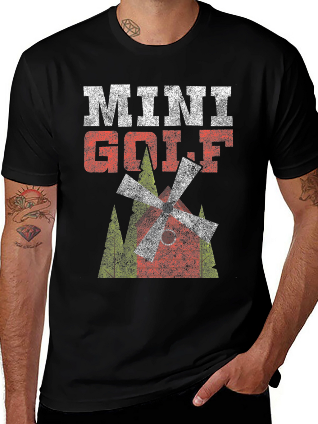 Mini Golf Graphic Tee - Distressed Print