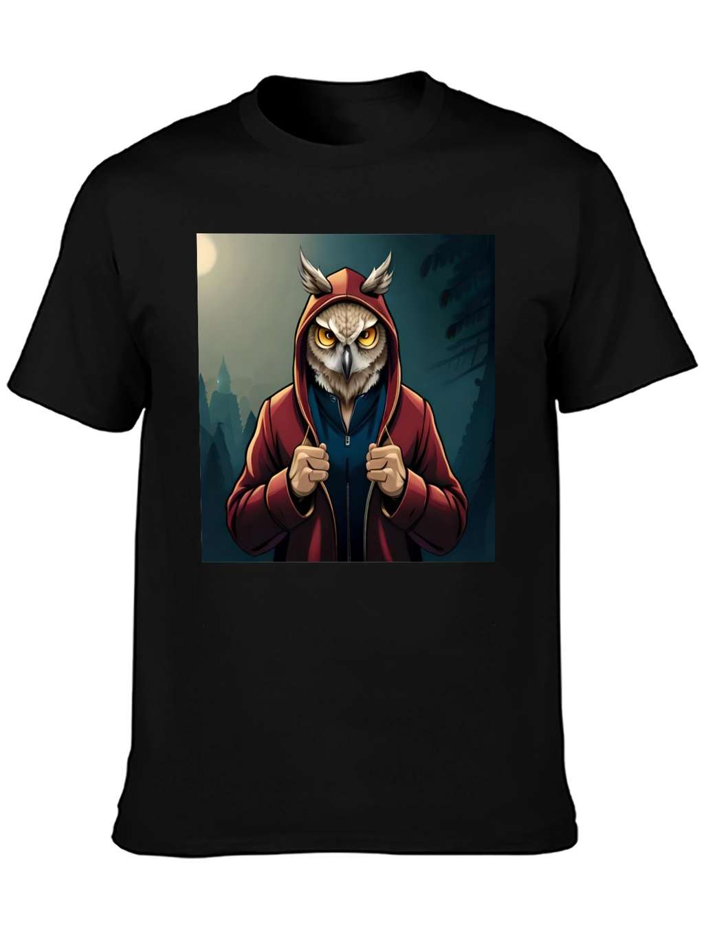 Owl Hoodie Graphic T-Shirt