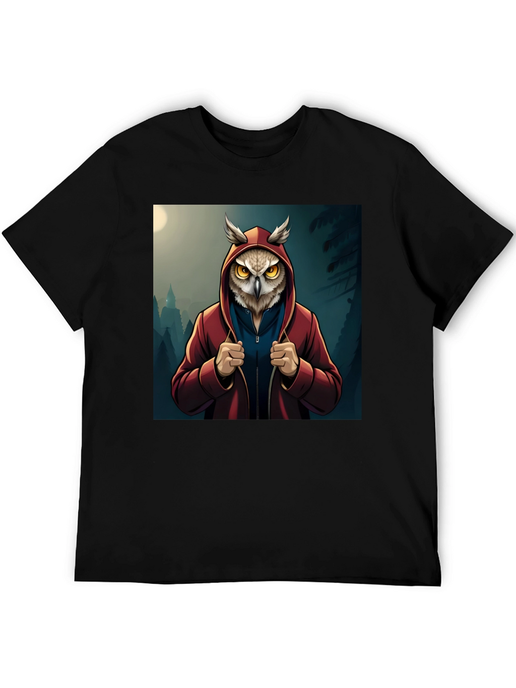 Owl Hoodie Graphic T-Shirt