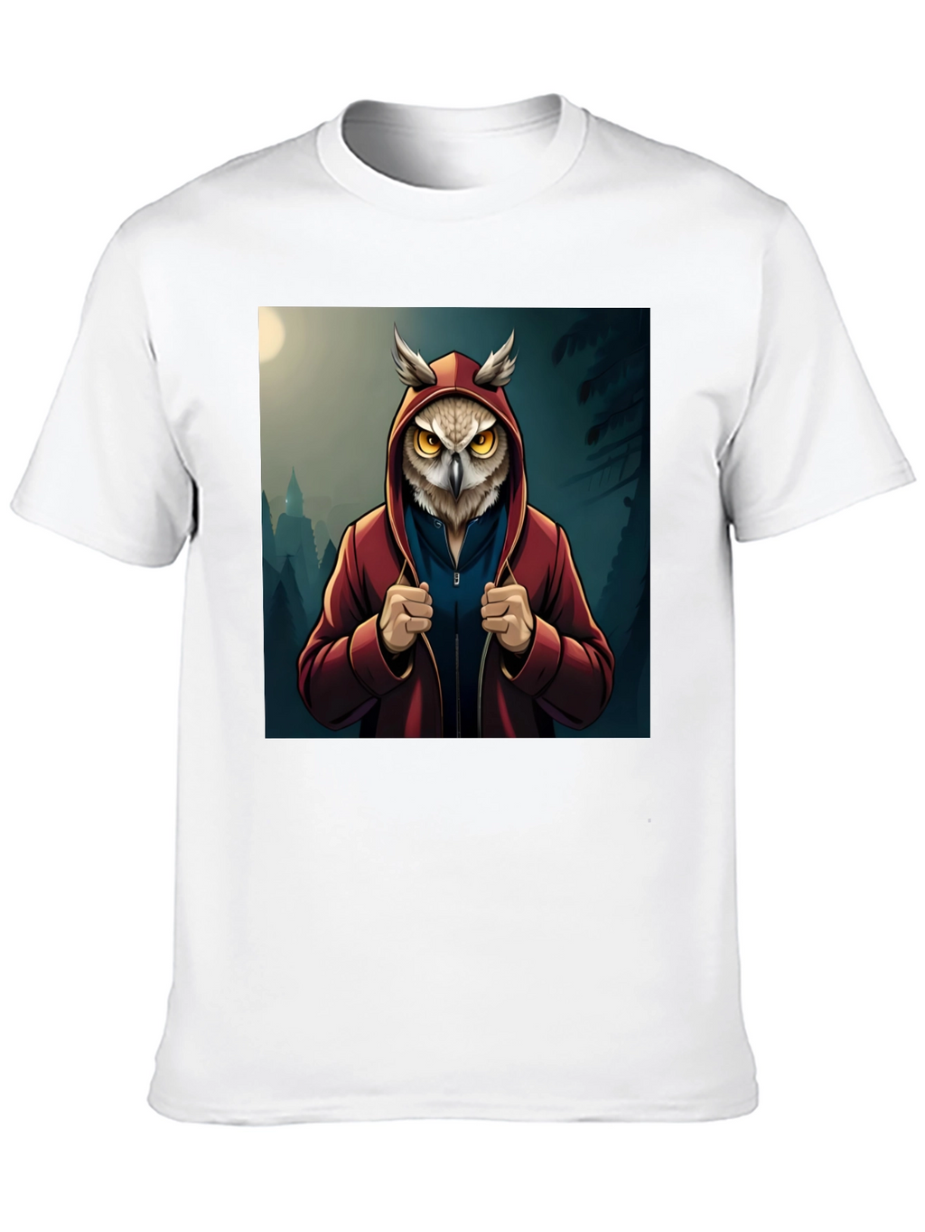 Owl Hoodie Graphic T-Shirt