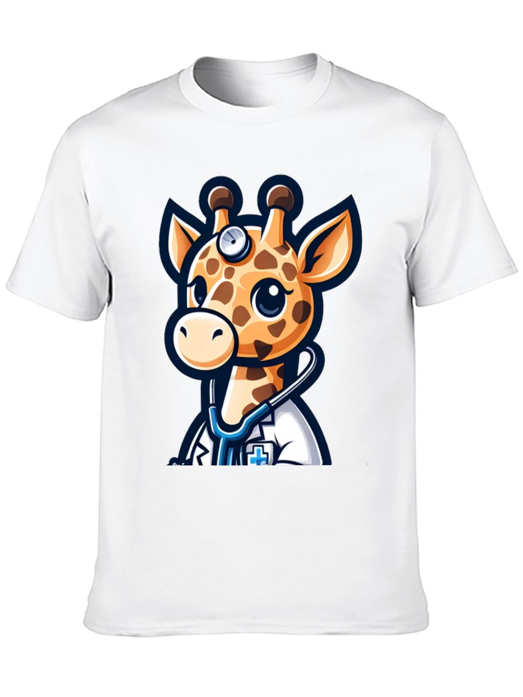 Giraffe Doctor T-Shirt - Novelty Cartoon Animal Tee
