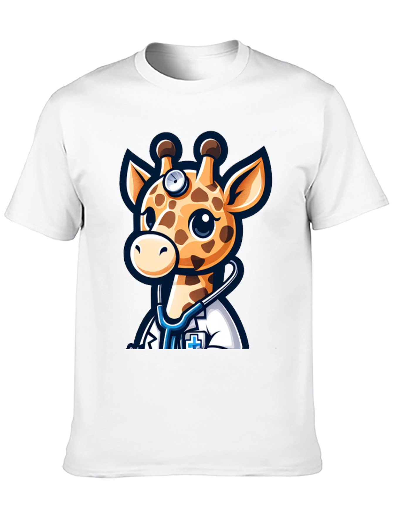Giraffe Doctor T-Shirt - Novelty Cartoon Animal Tee