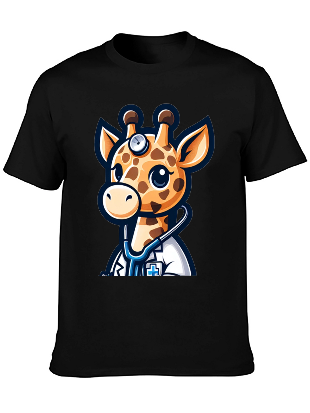 Giraffe Doctor T-Shirt - Novelty Cartoon Animal Tee