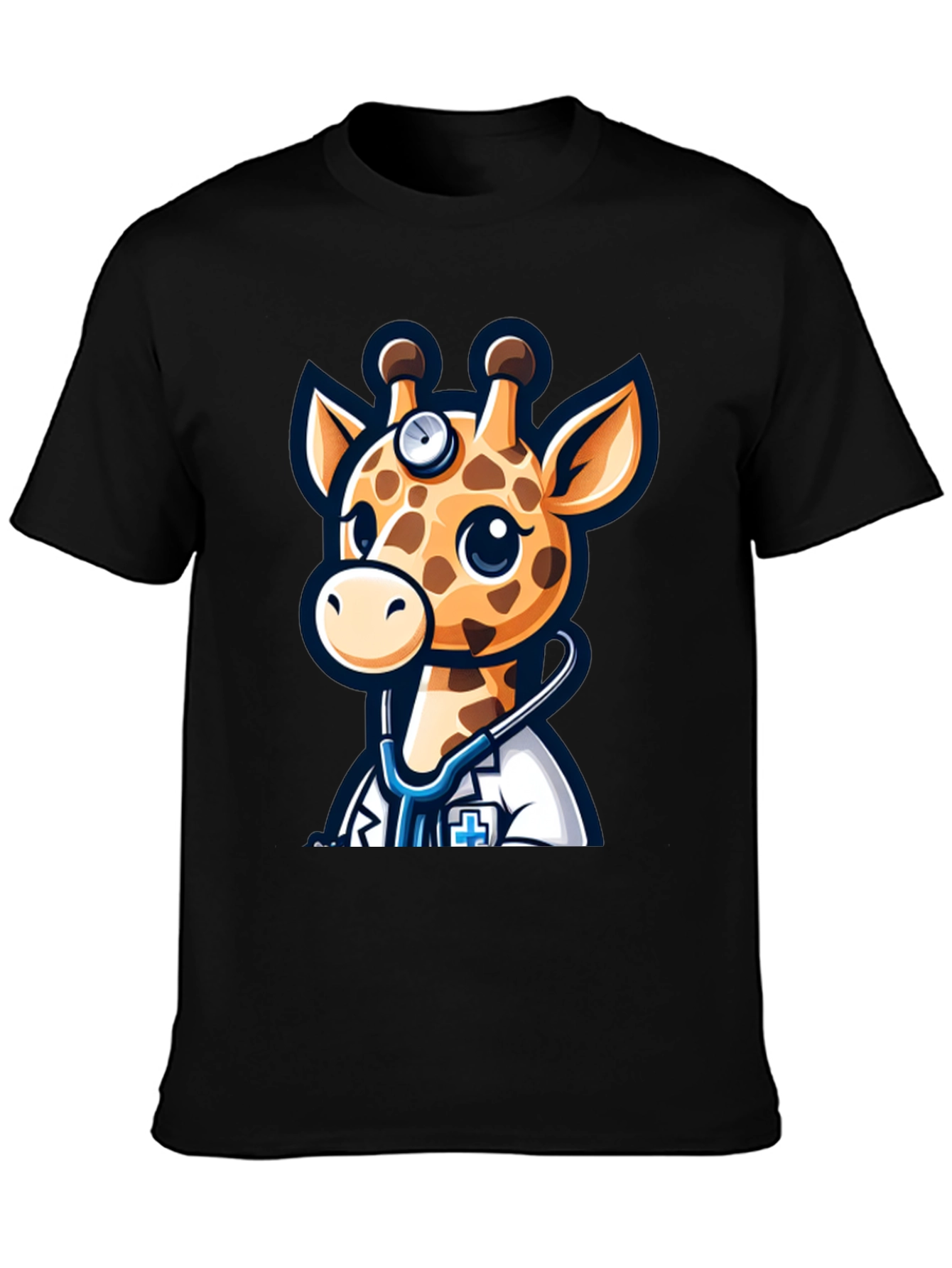 Giraffe Doctor T-Shirt - Novelty Cartoon Animal Tee