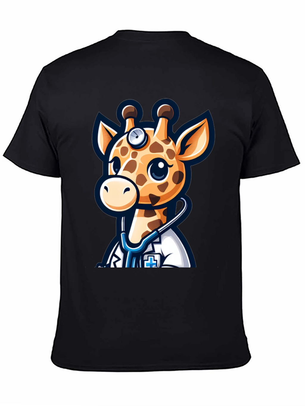 Giraffe Doctor T-Shirt - Novelty Cartoon Animal Tee