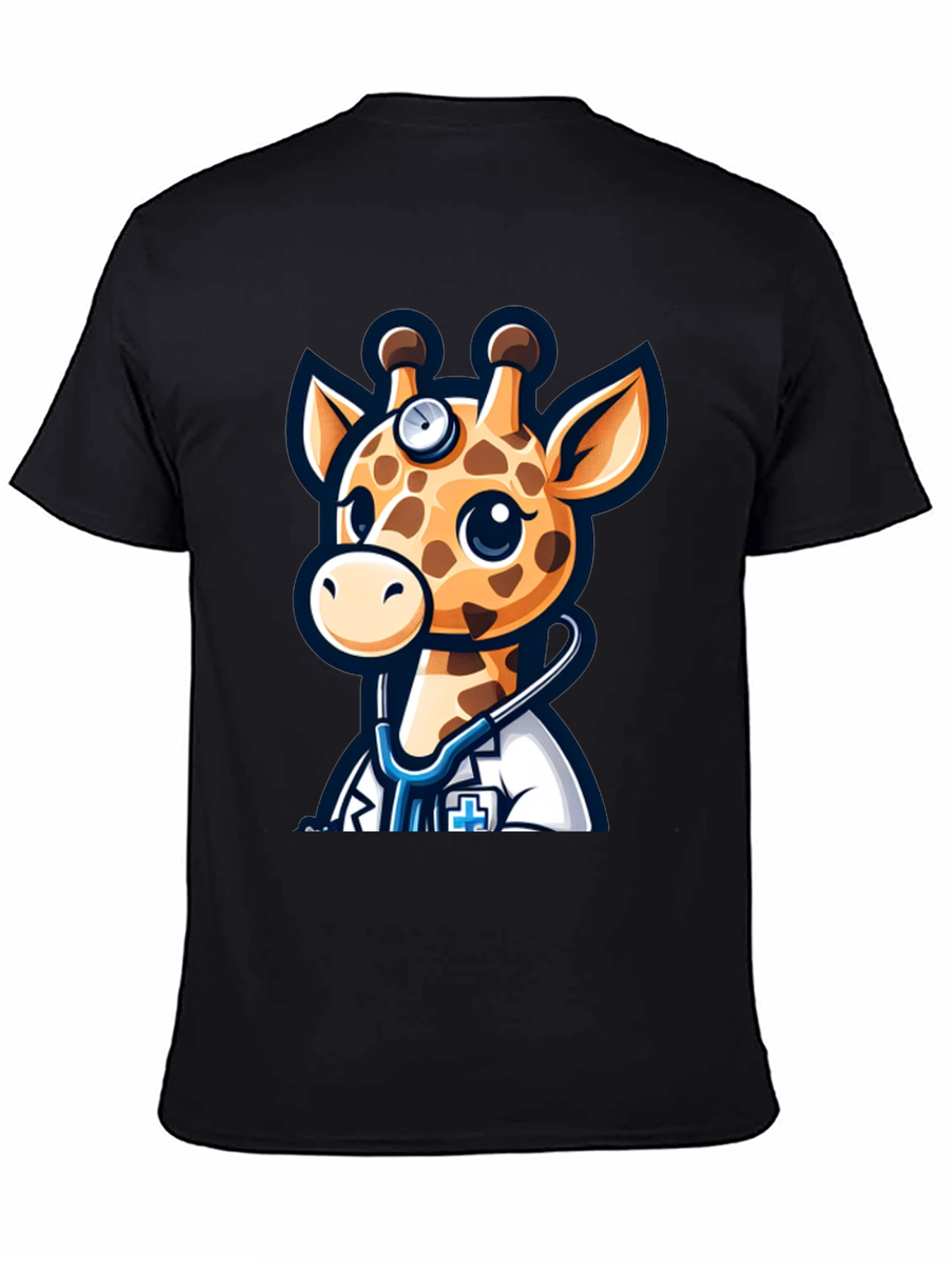 Giraffe Doctor T-Shirt - Novelty Cartoon Animal Tee