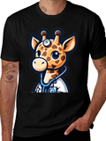 Giraffe Doctor T-Shirt - Novelty Cartoon Animal Tee