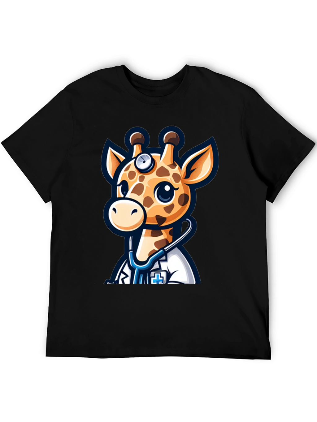 Giraffe Doctor T-Shirt - Novelty Cartoon Animal Tee