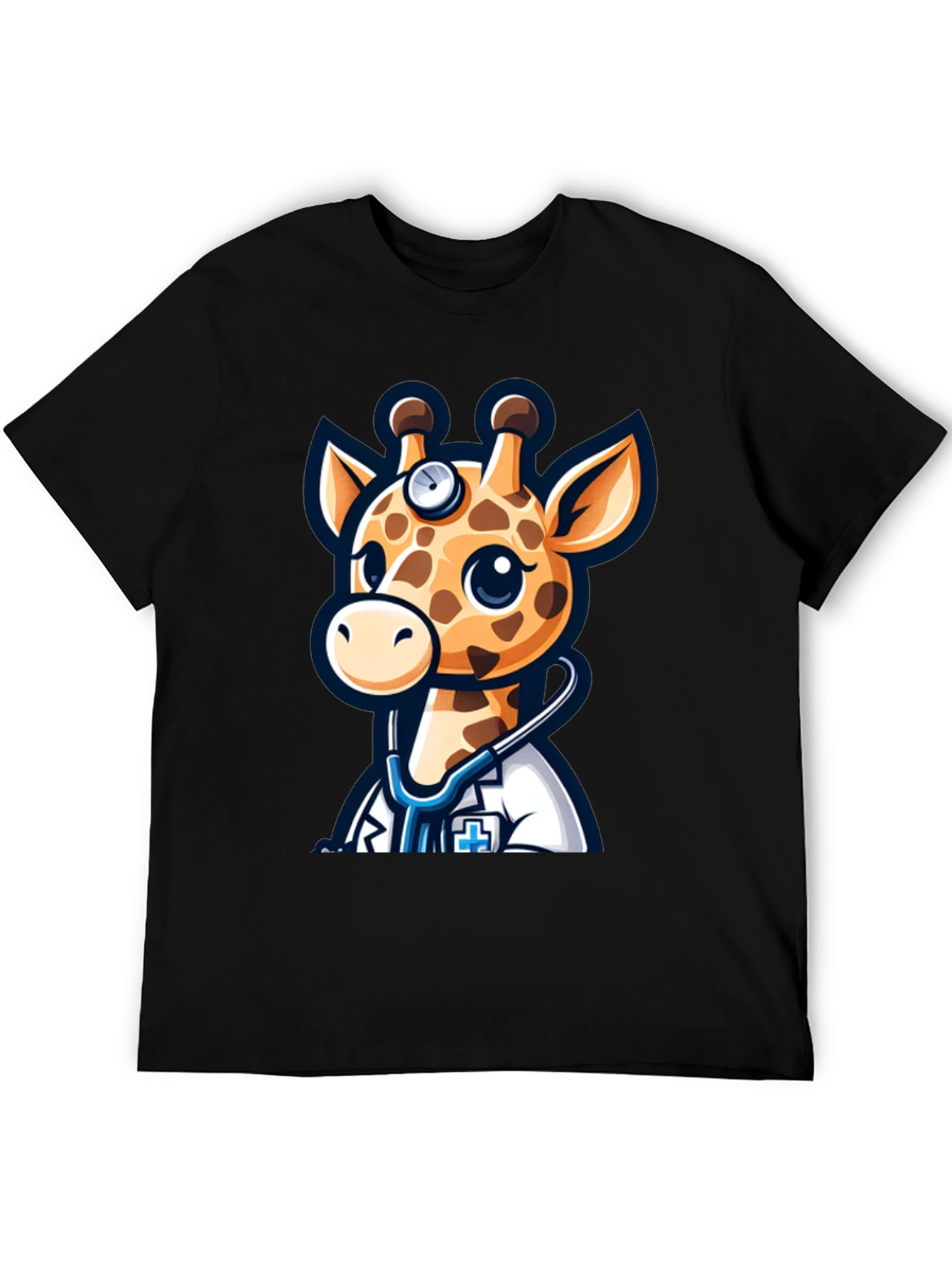 Giraffe Doctor T-Shirt - Novelty Cartoon Animal Tee