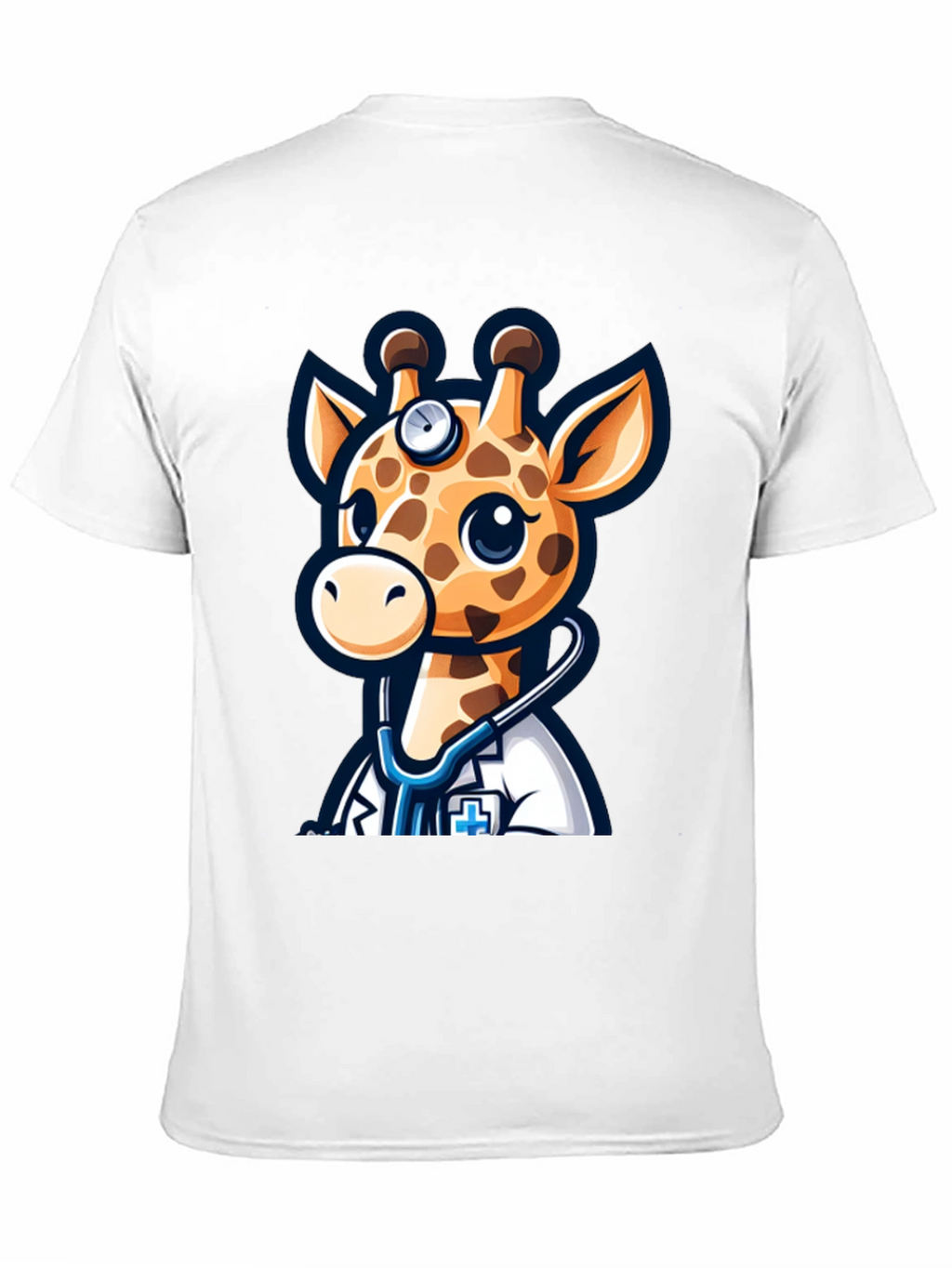 Giraffe Doctor T-Shirt - Novelty Cartoon Animal Tee
