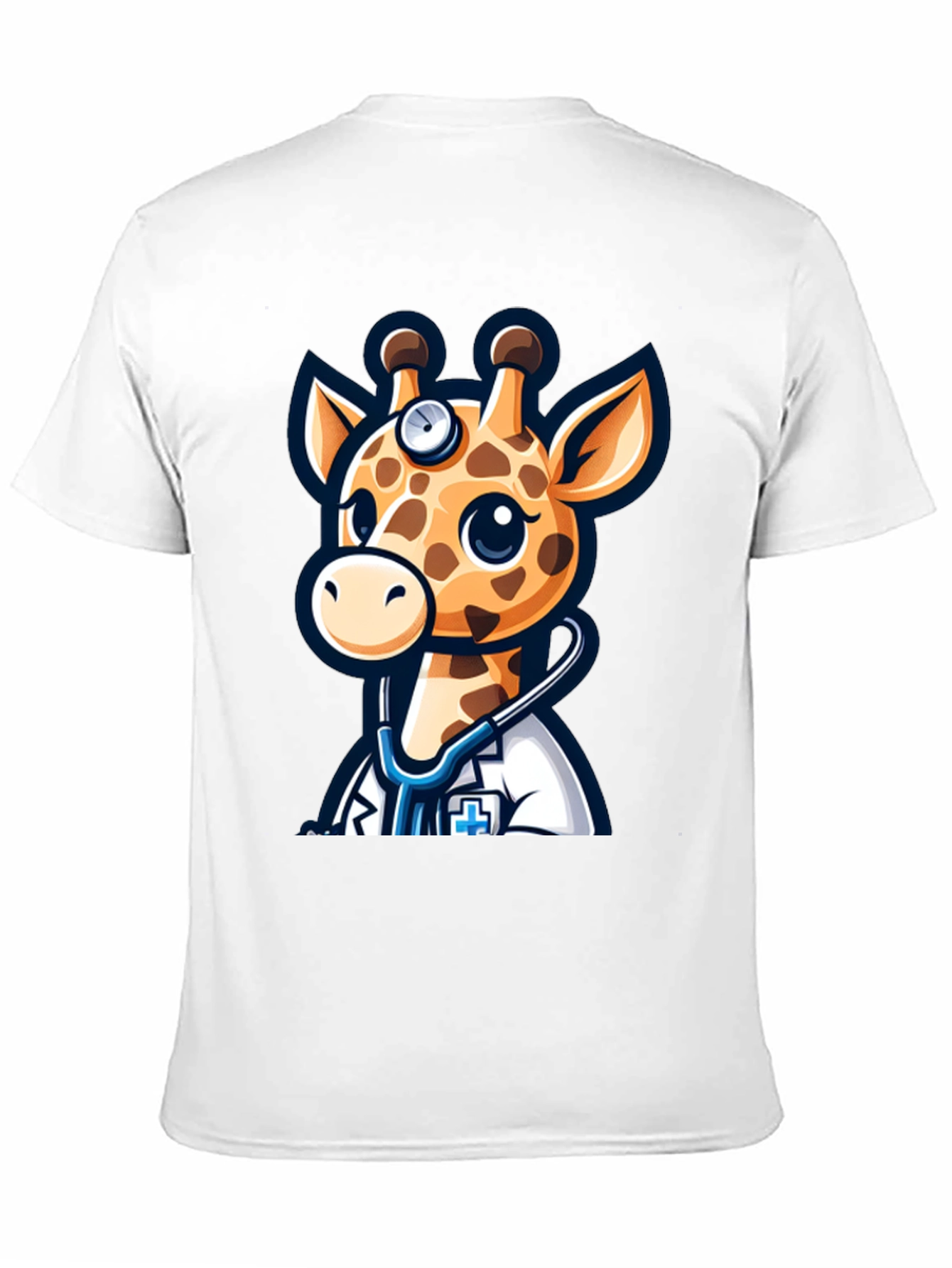 Giraffe Doctor T-Shirt - Novelty Cartoon Animal Tee