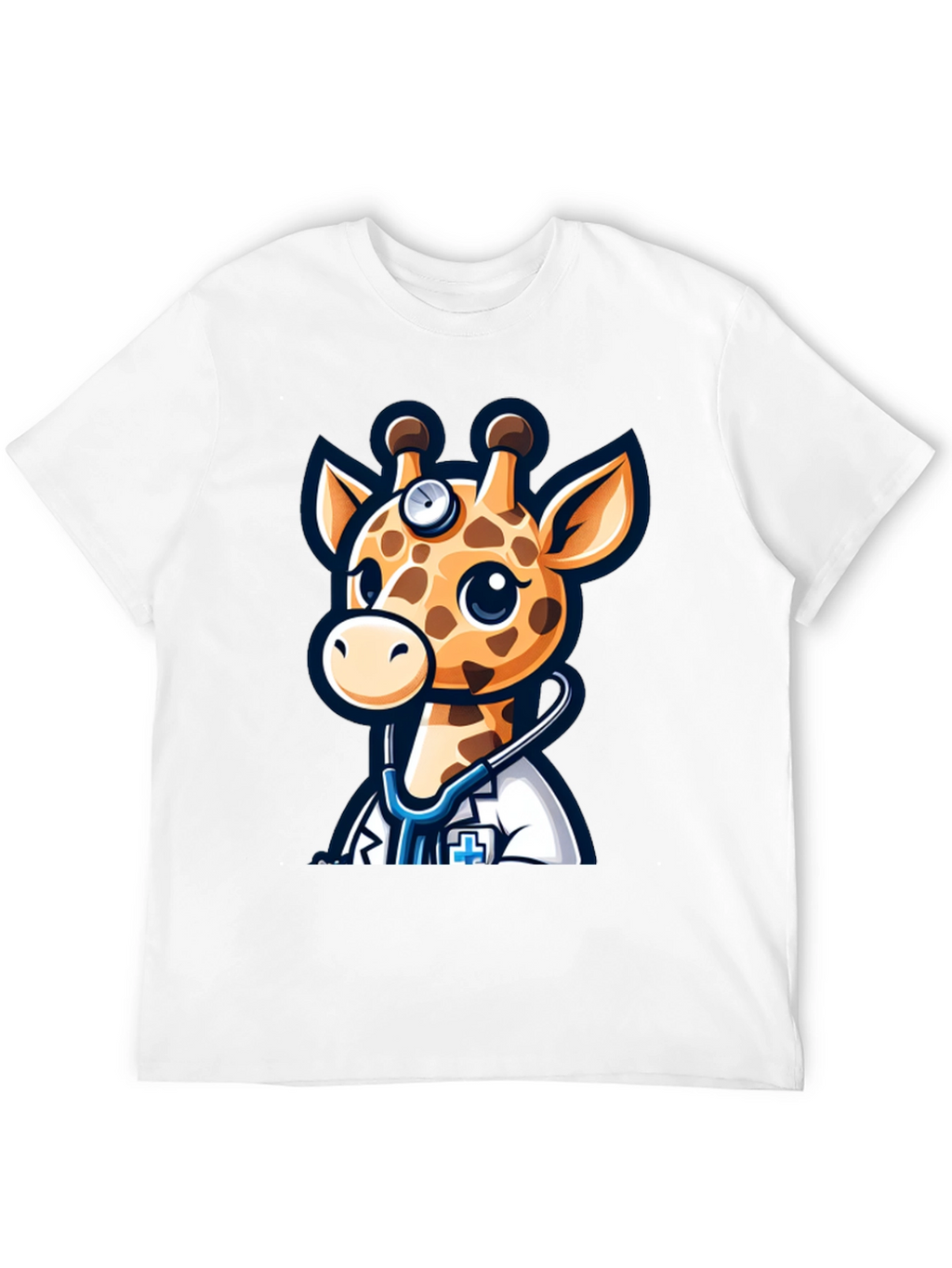 Giraffe Doctor T-Shirt - Novelty Cartoon Animal Tee