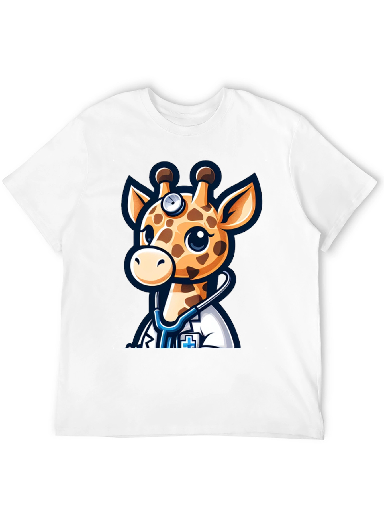 Giraffe Doctor T-Shirt - Novelty Cartoon Animal Tee