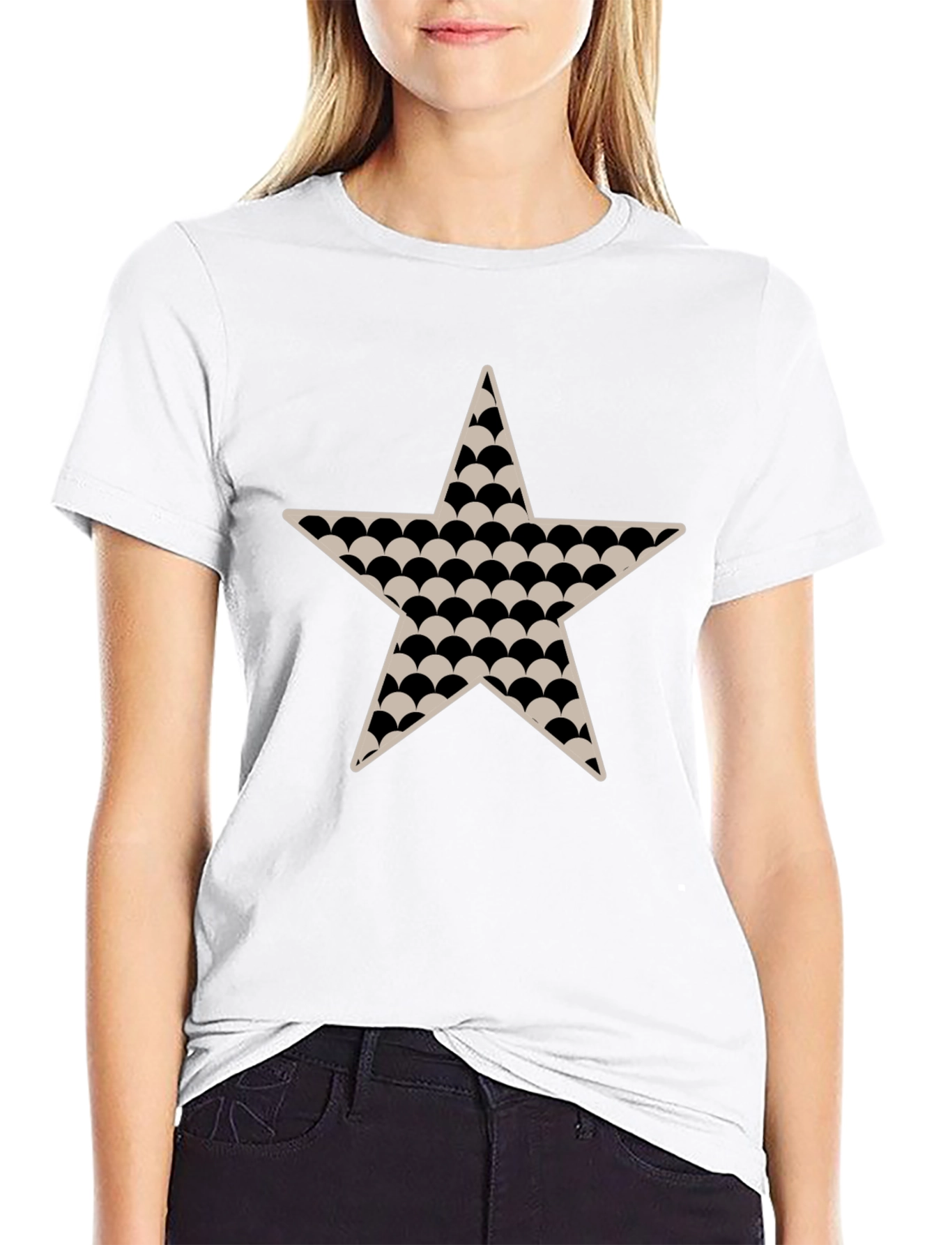 Black Star Patterned T-Shirt