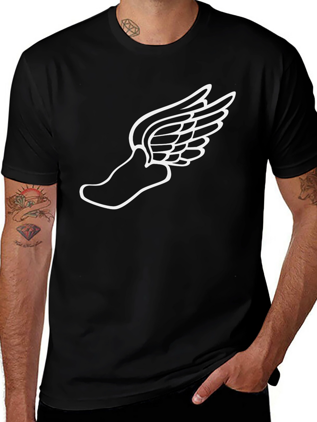 Winged Shoe Black T-Shirt