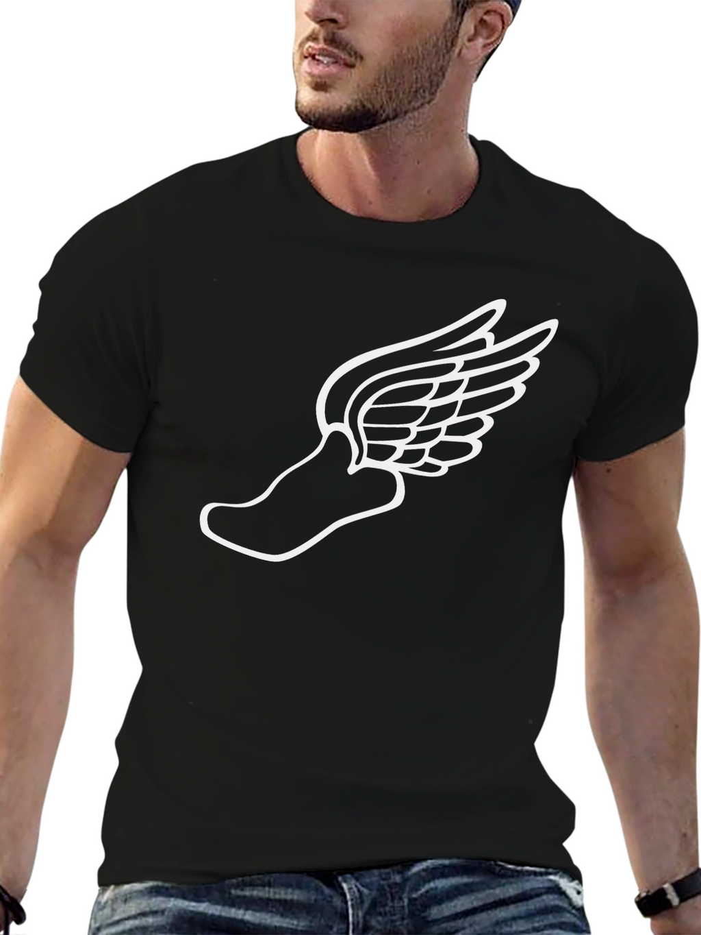 Winged Shoe Black T-Shirt