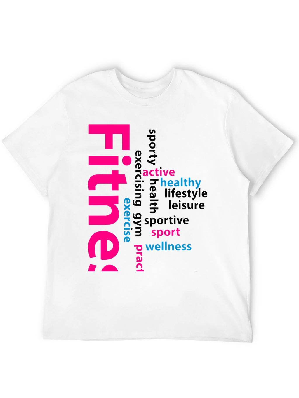 Fitness Word Art Black Graphic Tee
