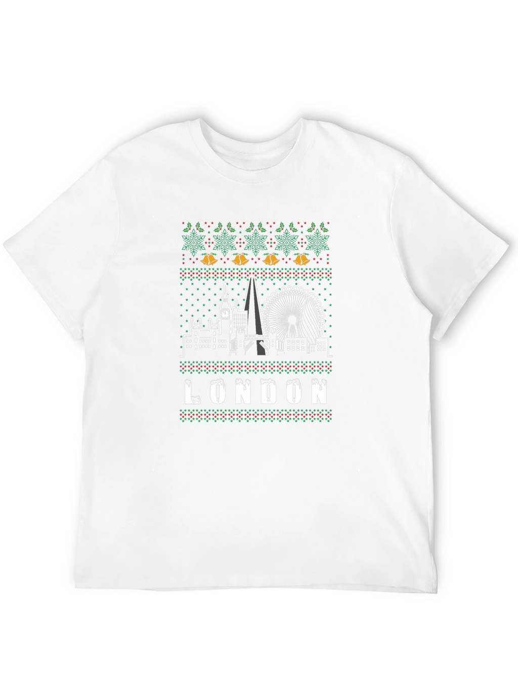 London Christmas Sweater Style T-Shirt