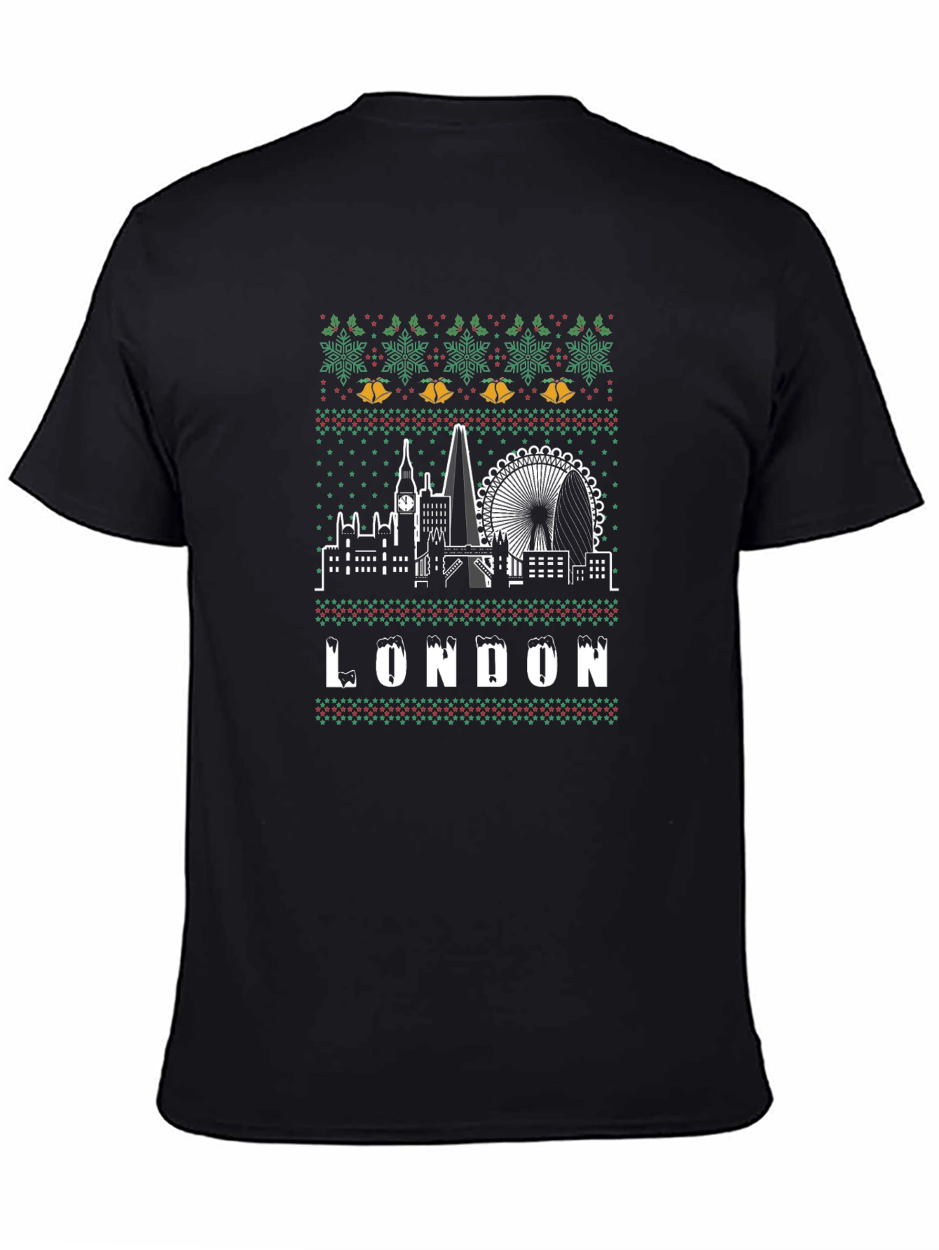London Christmas Sweater Style T-Shirt