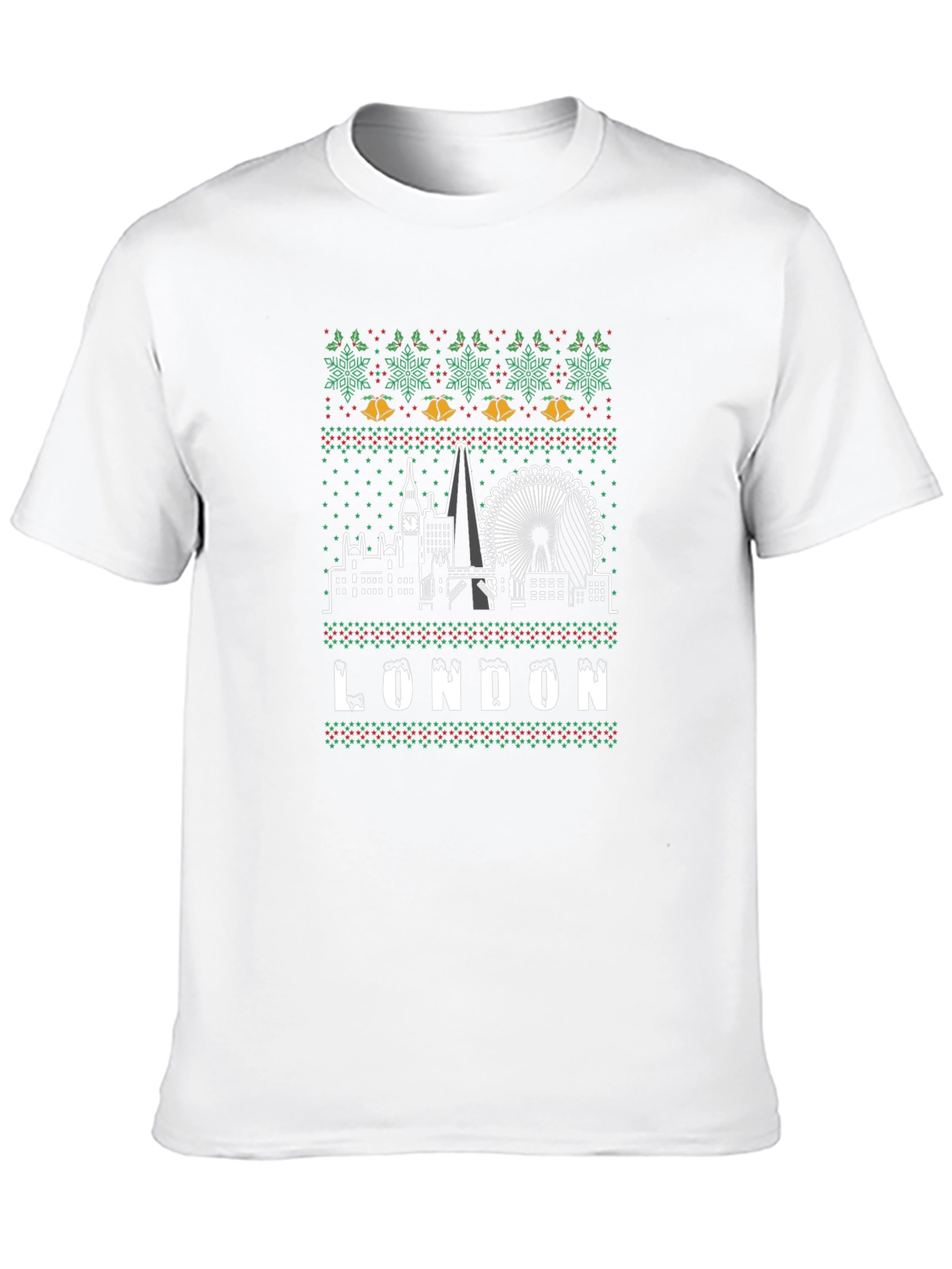 London Christmas Sweater Style T-Shirt