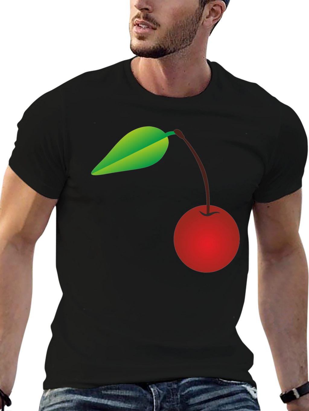 Cherry Graphic Black T-Shirt - Trendy Casual Wear