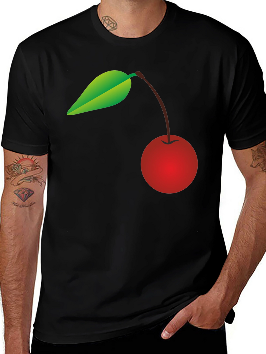Cherry Graphic Black T-Shirt - Trendy Casual Wear
