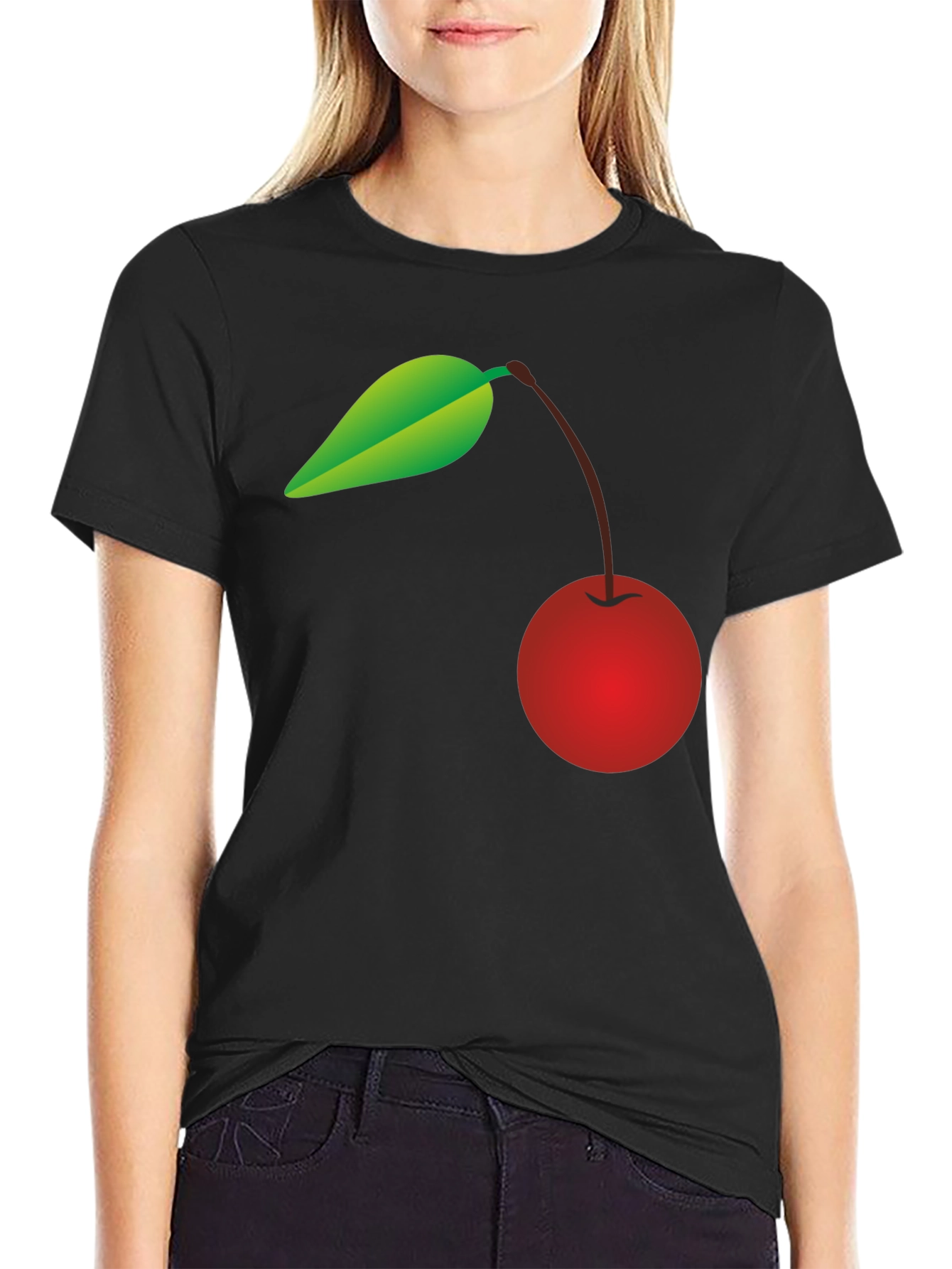 Cherry Graphic Black T-Shirt - Trendy Casual Wear