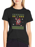 Festive Santa Hockey Ugly Christmas T-Shirt
