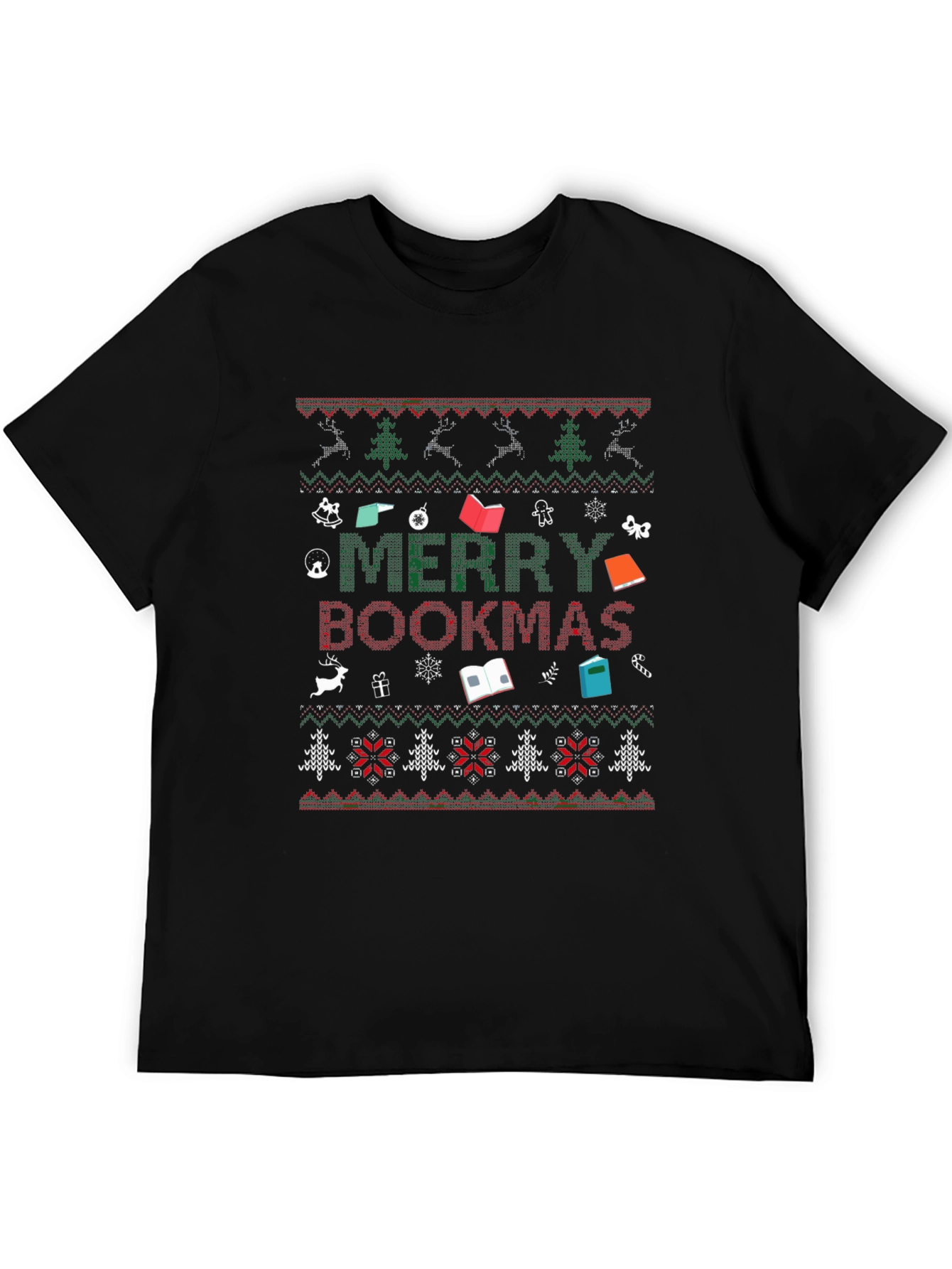 Merry Bookmas Ugly Christmas Sweater T-Shirt