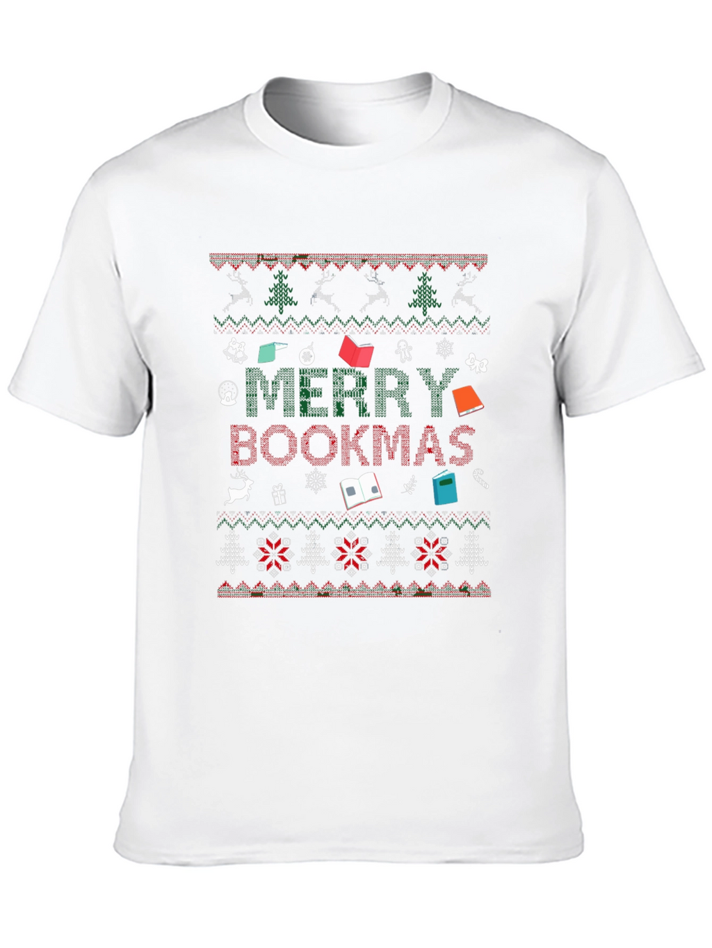 Merry Bookmas Ugly Christmas Sweater T-Shirt