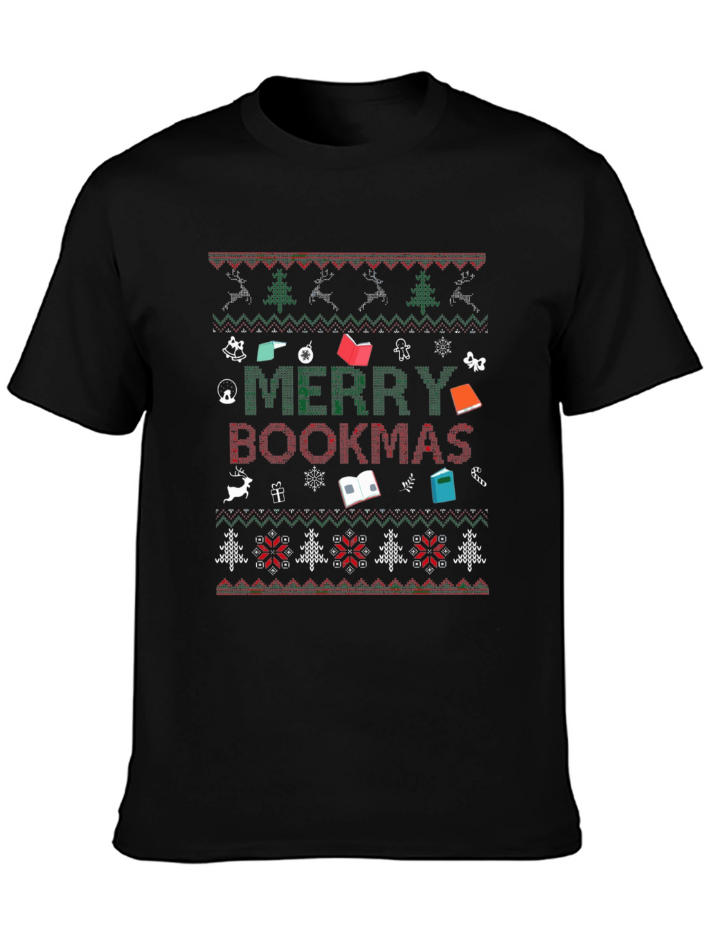 Merry Bookmas Ugly Christmas Sweater T-Shirt